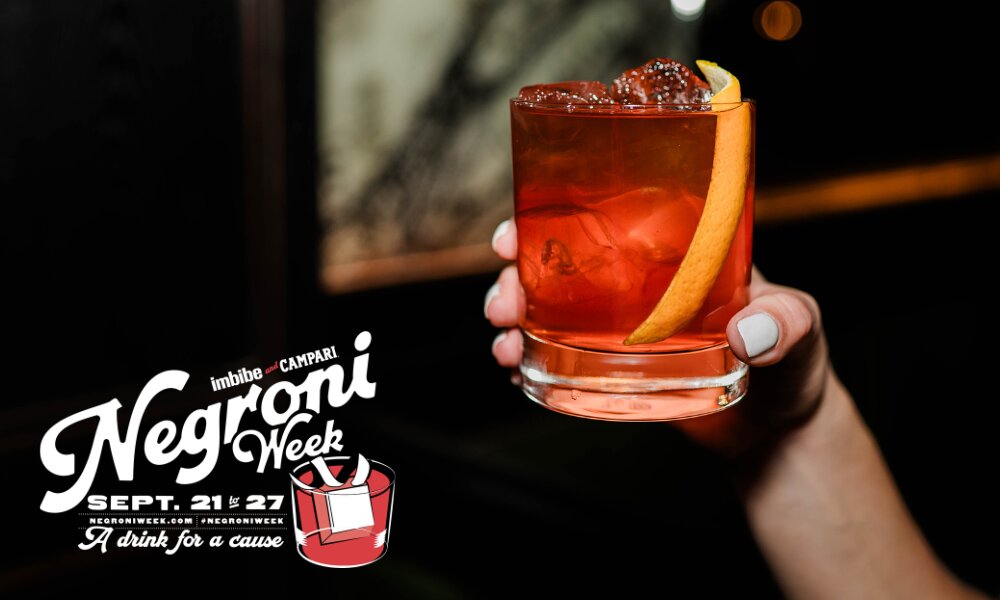 Negroni Week flyer with photo of negroni